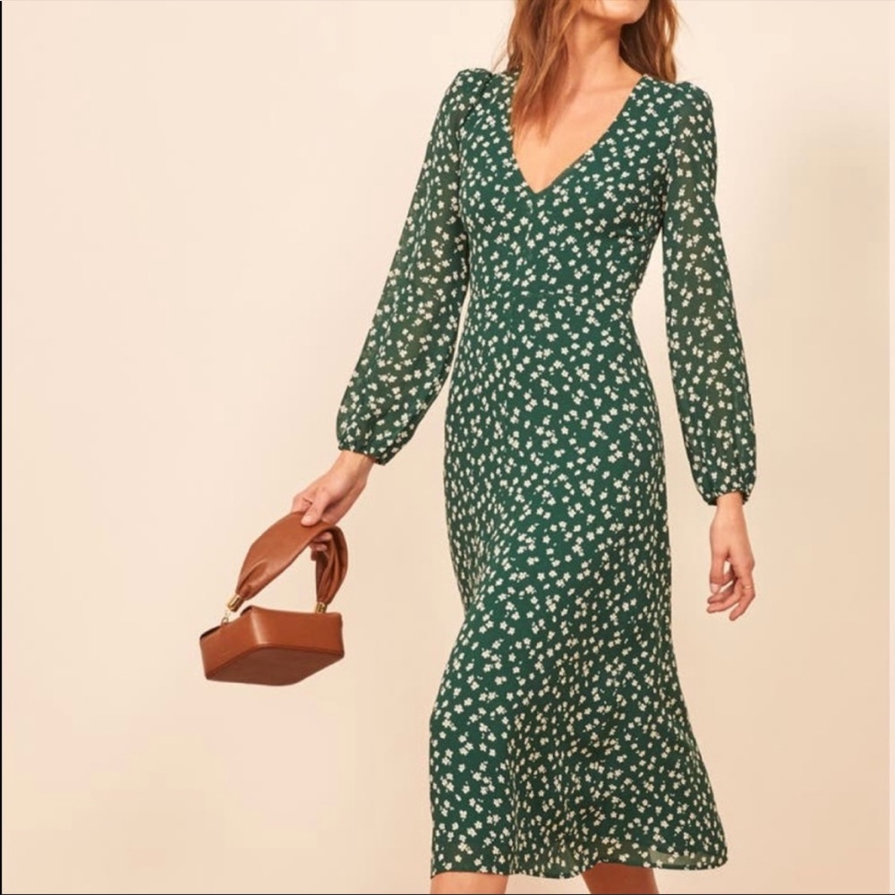 Reformation Joy dress - excellent condition, size 8. Lovely green floral print